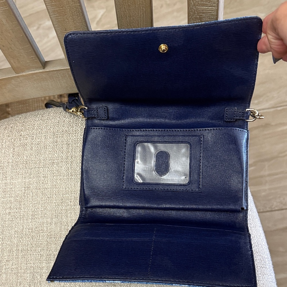 Dooney & Bourke Chevron Crossbody Bag in Blue and Black - Picture 4 of 9